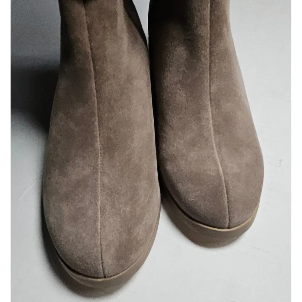 Sole Society Sonoma Over The‎ Knee Boots Women's Size 6 Mushroom Suede Size Zip